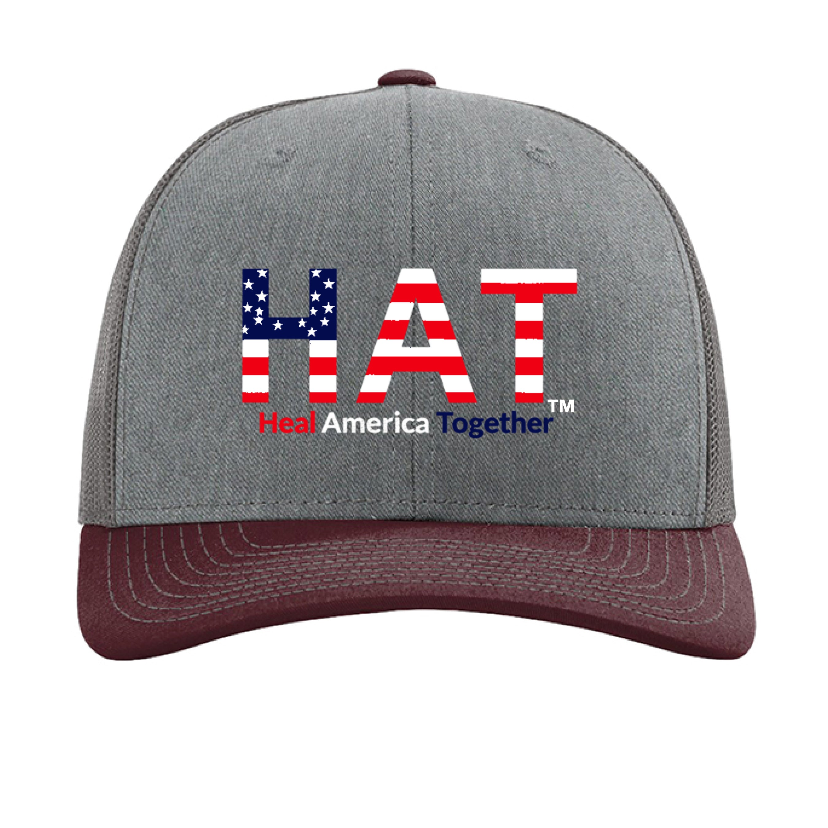 Heather Grey/ Charcoal/ Maroon - FRONT