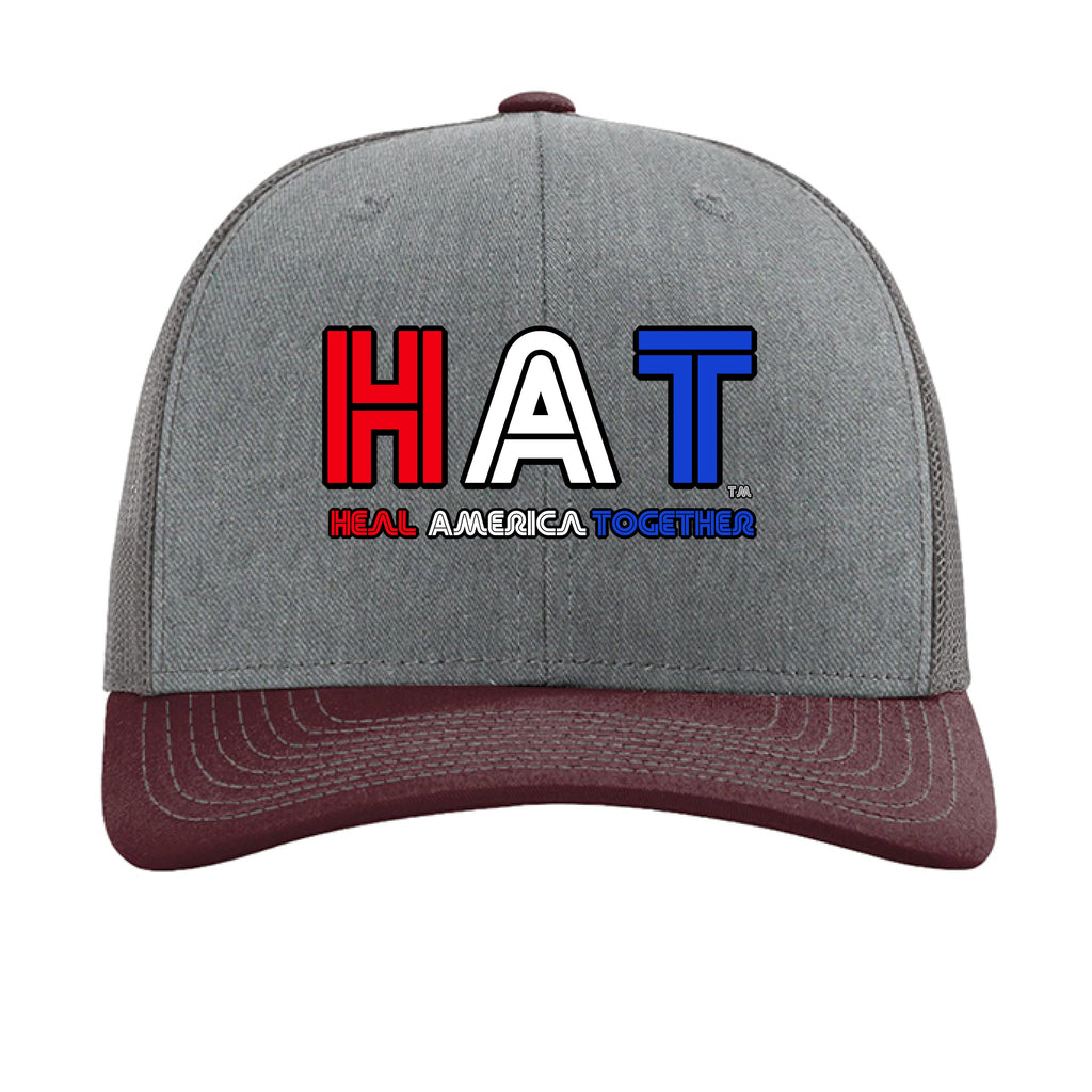 Heather Grey/ Charcoal/ Maroon - FRONT