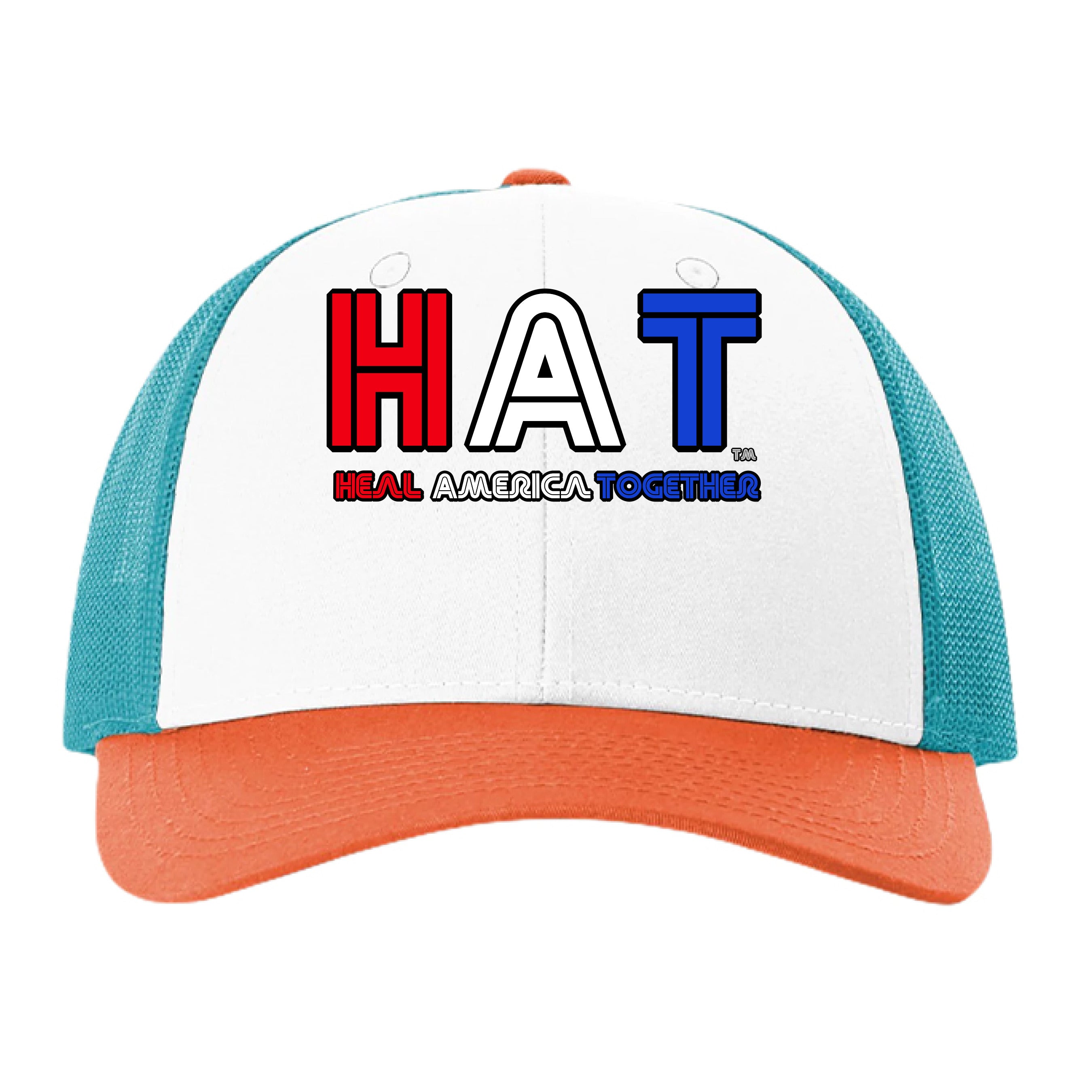 White/ Blue Hawaiin/ Pale Orange - FRONT